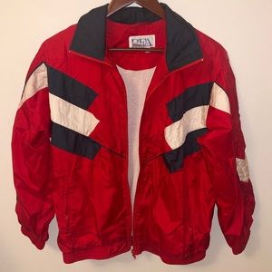 vintage red windbreaker jacket